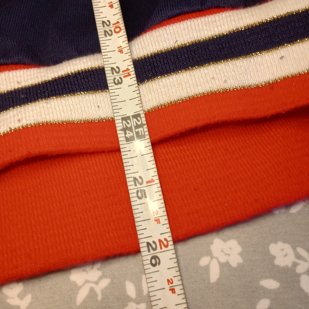 Vintage 70s Oversized Ribbed Varsity Cardigan Preppy Track Suit Jacket Prepcore - Picture 7 of 7